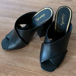 Black Peep Toe Sandals
